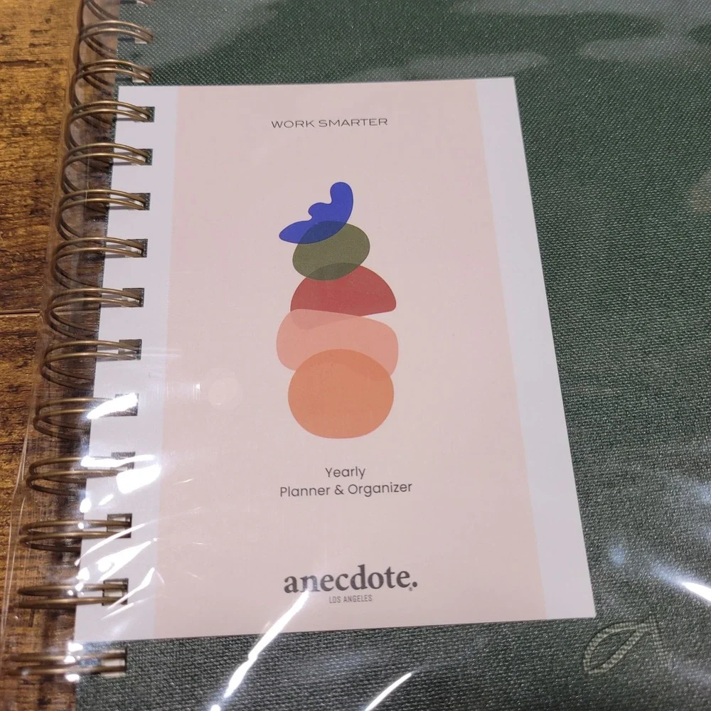 Anecdote Yearly Planner Organizer Unisex 10x8 Green Undated 52 Week Spiral